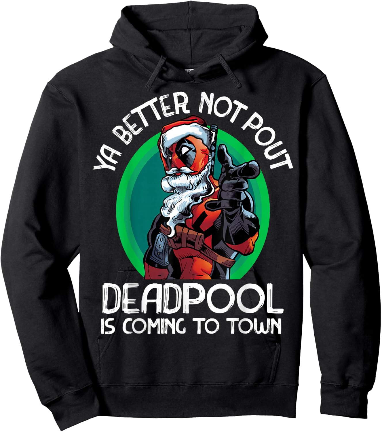 Marvel Deadpool Is Coming To Town Christmas Hoodie - Hoodie | Black