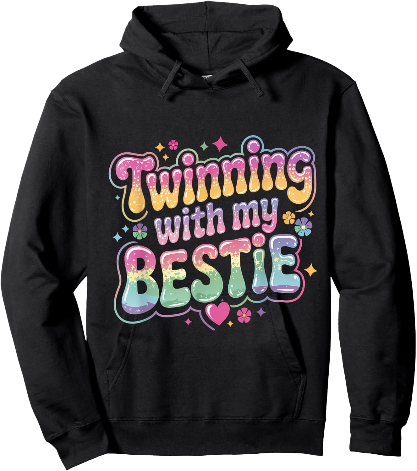 Friends Twinning With My Bestie Twins Friends Twin Matching Hoodie - Hoodie | Black