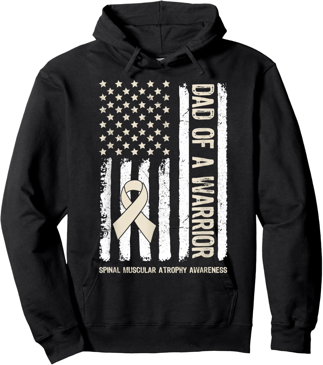 Dad Of A Warrior Spinal Muscular Atrophy SMA Family US Flag Hoodie - Hoodie | Black