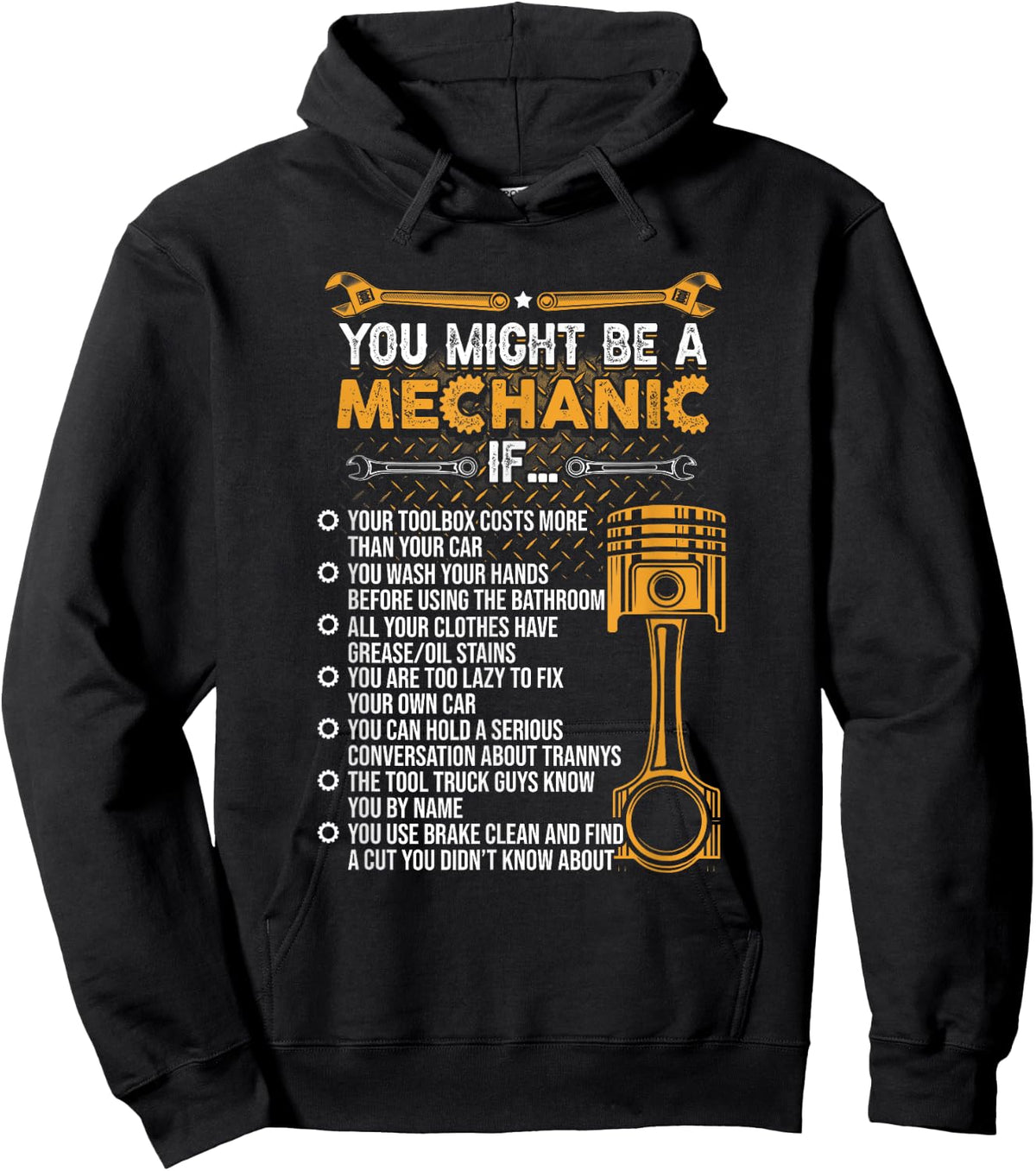 Funny Mechanic Gifts Shirt You Might Be A Mechanic If Hoodie - Hoodie | Black