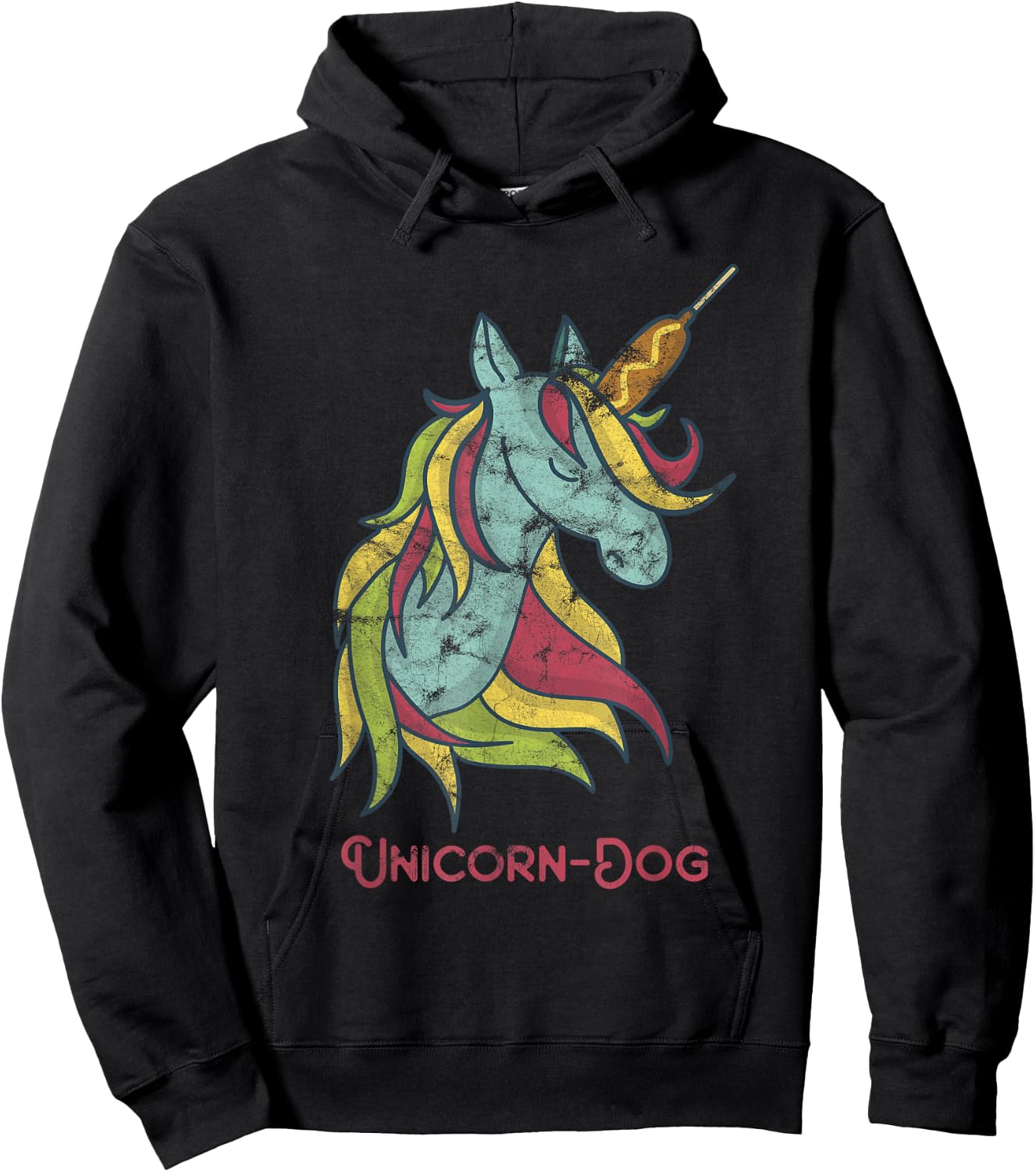 Funny Unicorn-Dog / Unicorn Dog / Unicorn Corn Dog Hoodie - Hoodie | Black