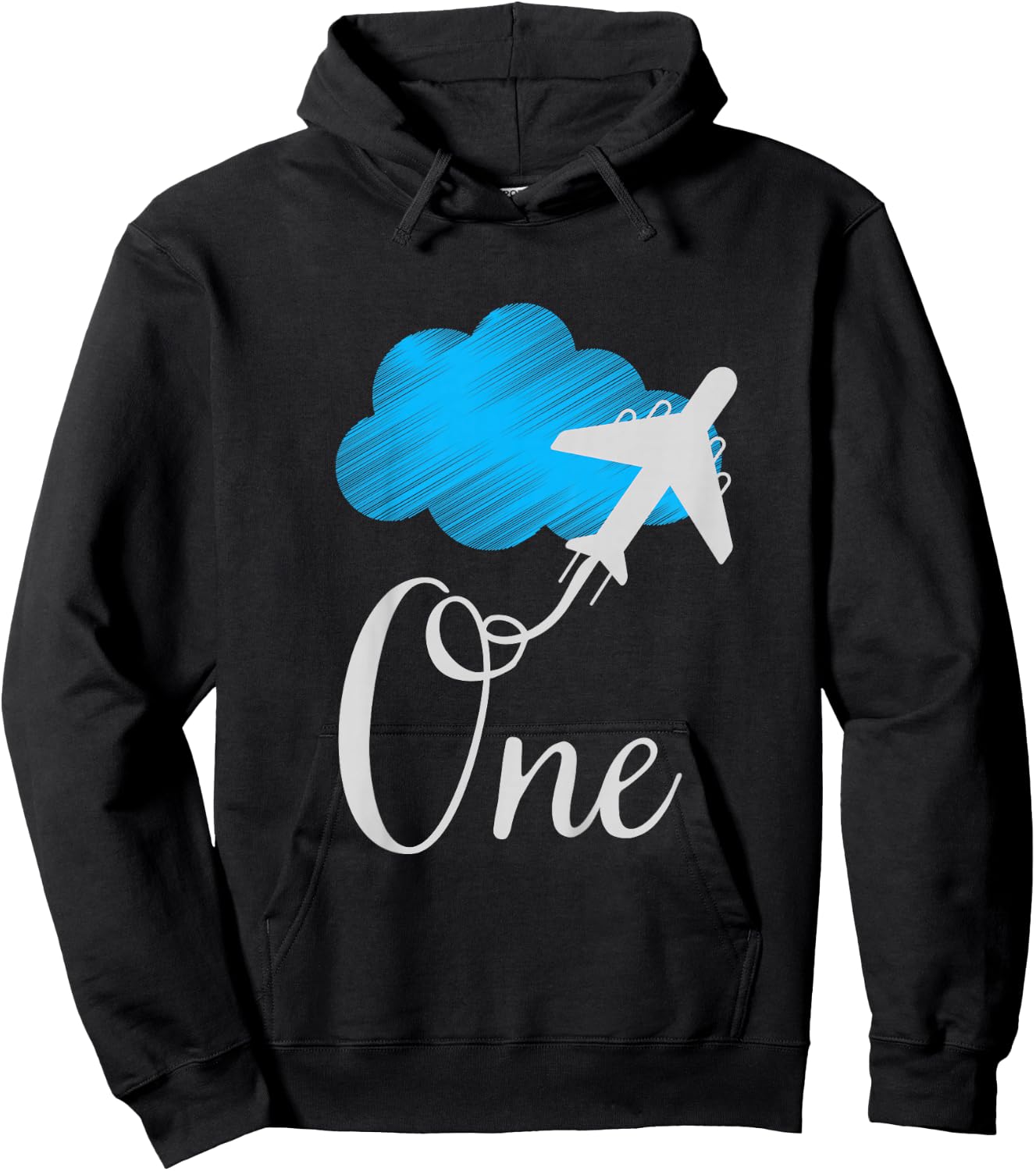 1 year old Birthday Airplane Shirt. Boy 1st birthday Hoodie - Hoodie | Black