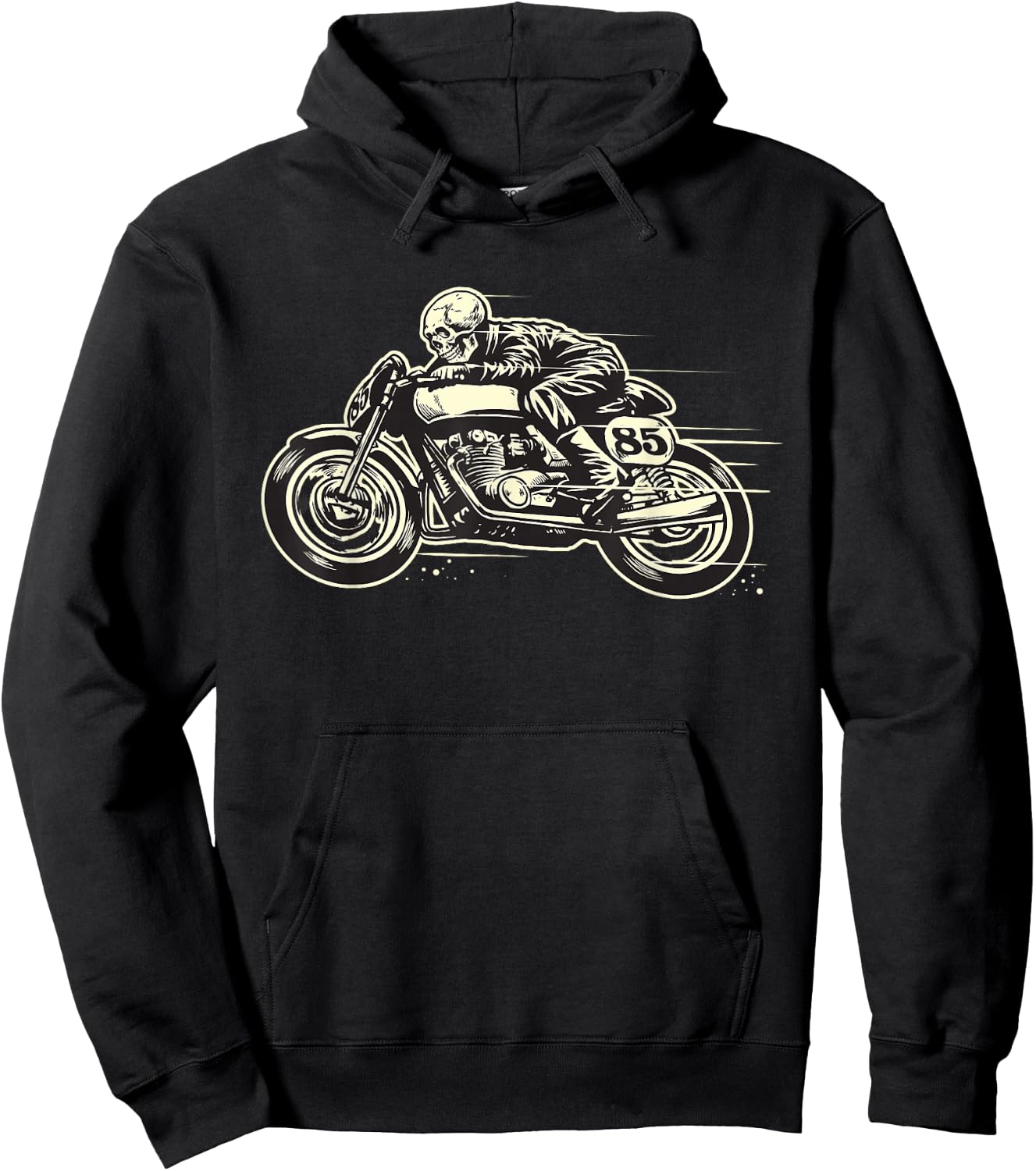 Cafe Racer - Ghost Race Rider - Vintage Motorcycle Hoodie - Hoodie | Black