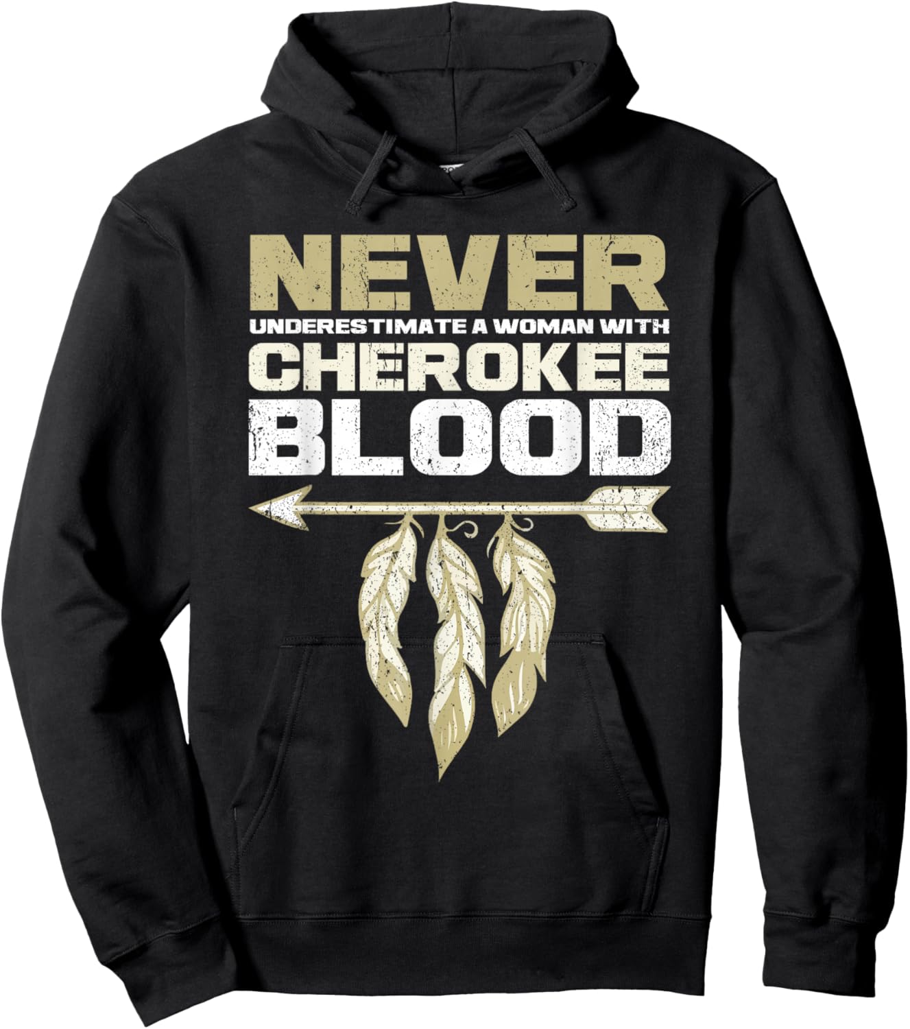 Cool Cherokee Blood Women Funny Native American Gift Small Hoodie - Hoodie | Black