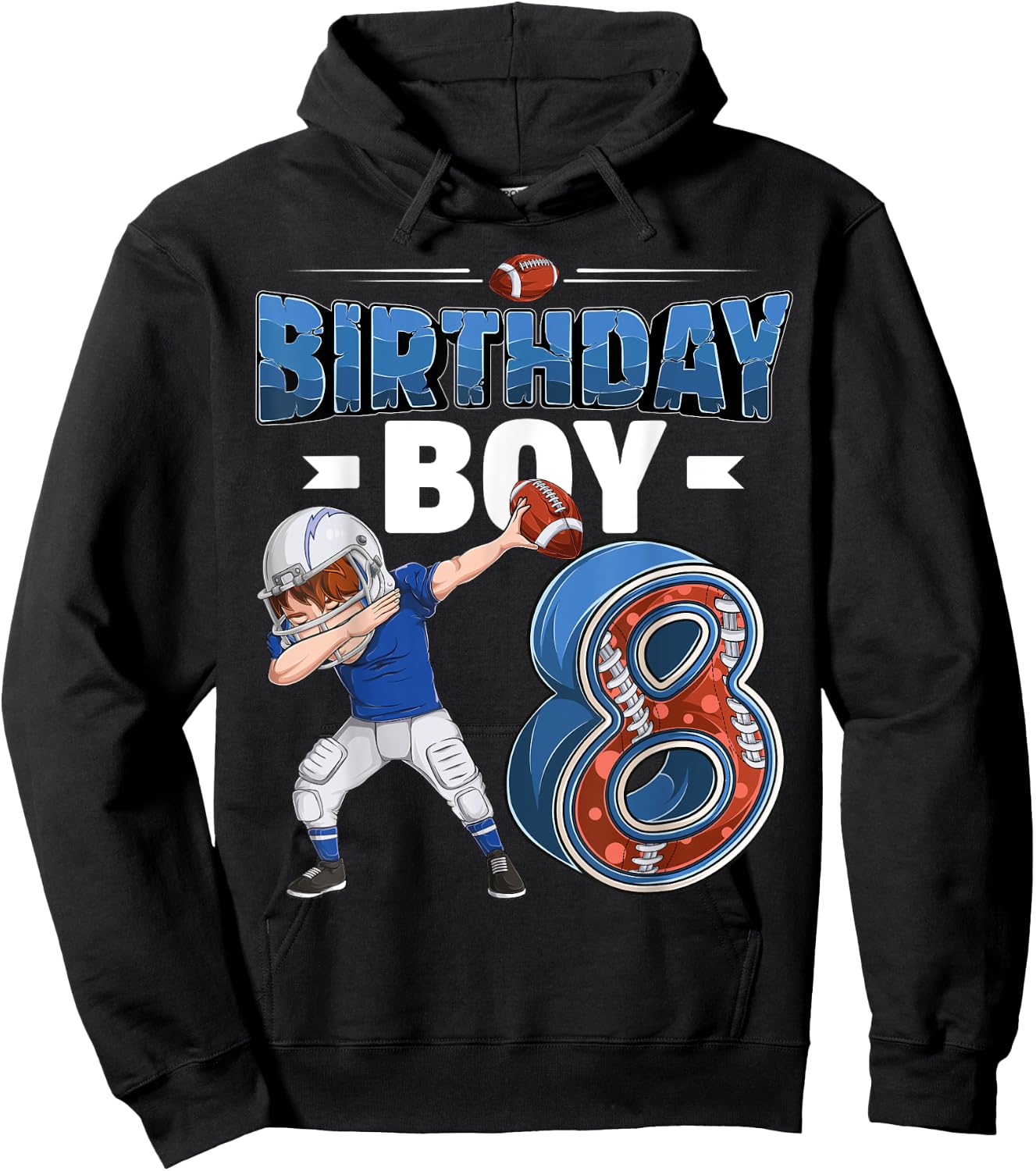 dabbing boy 8 year old American football 8th birthday Hoodie - Hoodie | Black