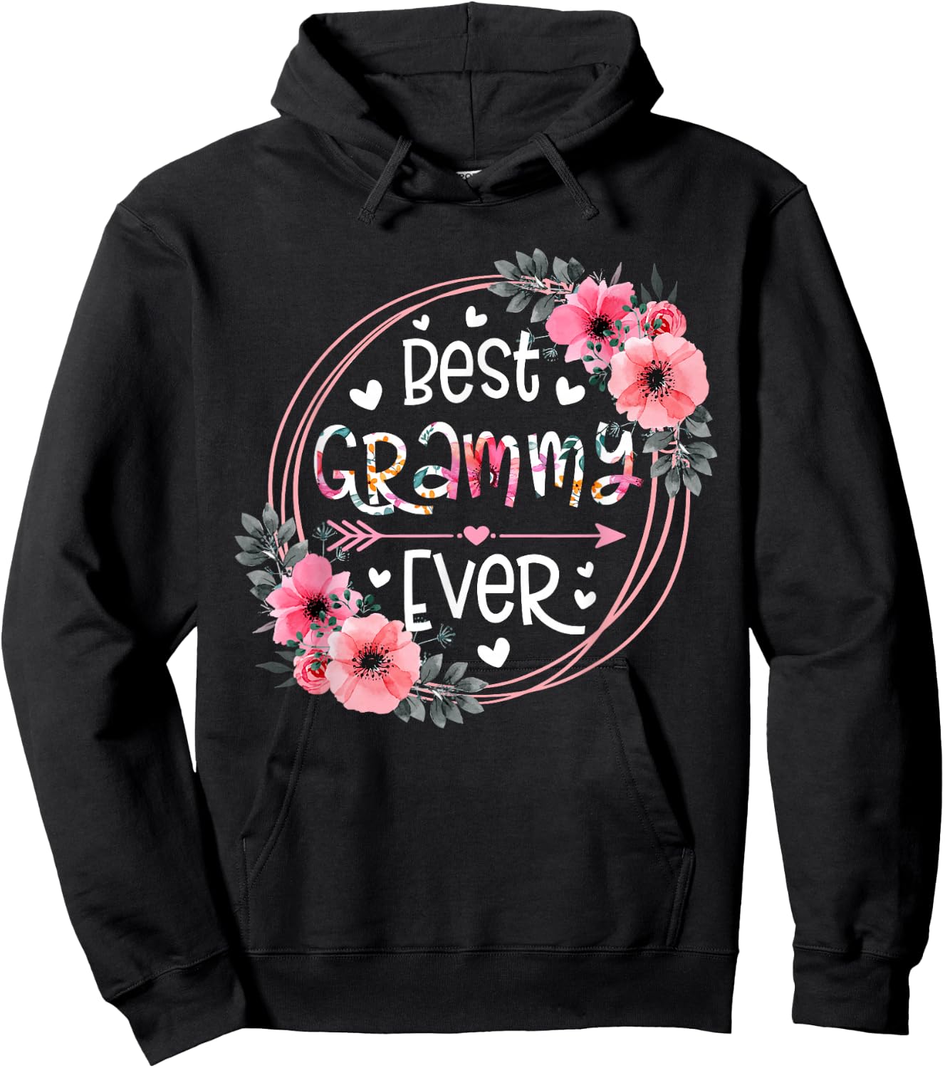 Women Best Grammy Ever Announcement Mothers Day Grandparents Hoodie - Hoodie | Black