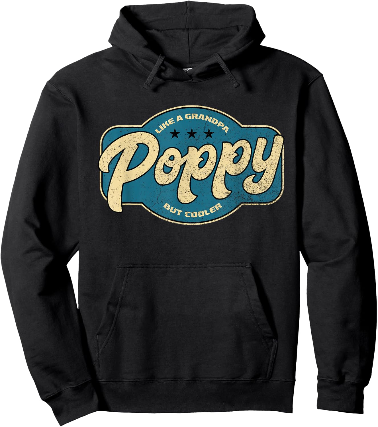 Vintage Poppy Like a Grandpa but Cooler - Grandpa Poppy Hoodie - Hoodie | Black