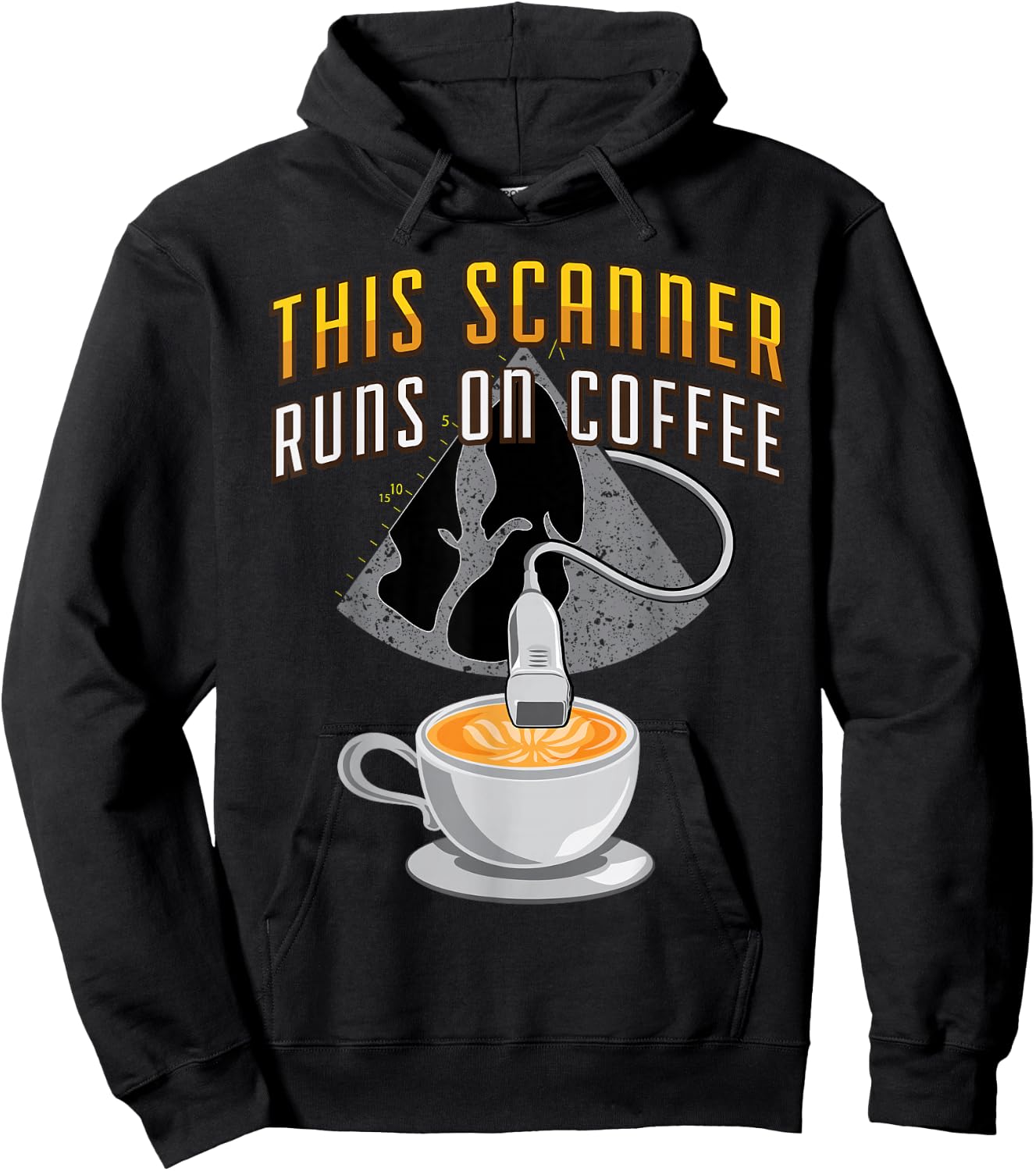 Echocardiography Scanner runs on Coffee Hoodie - Hoodie | Black