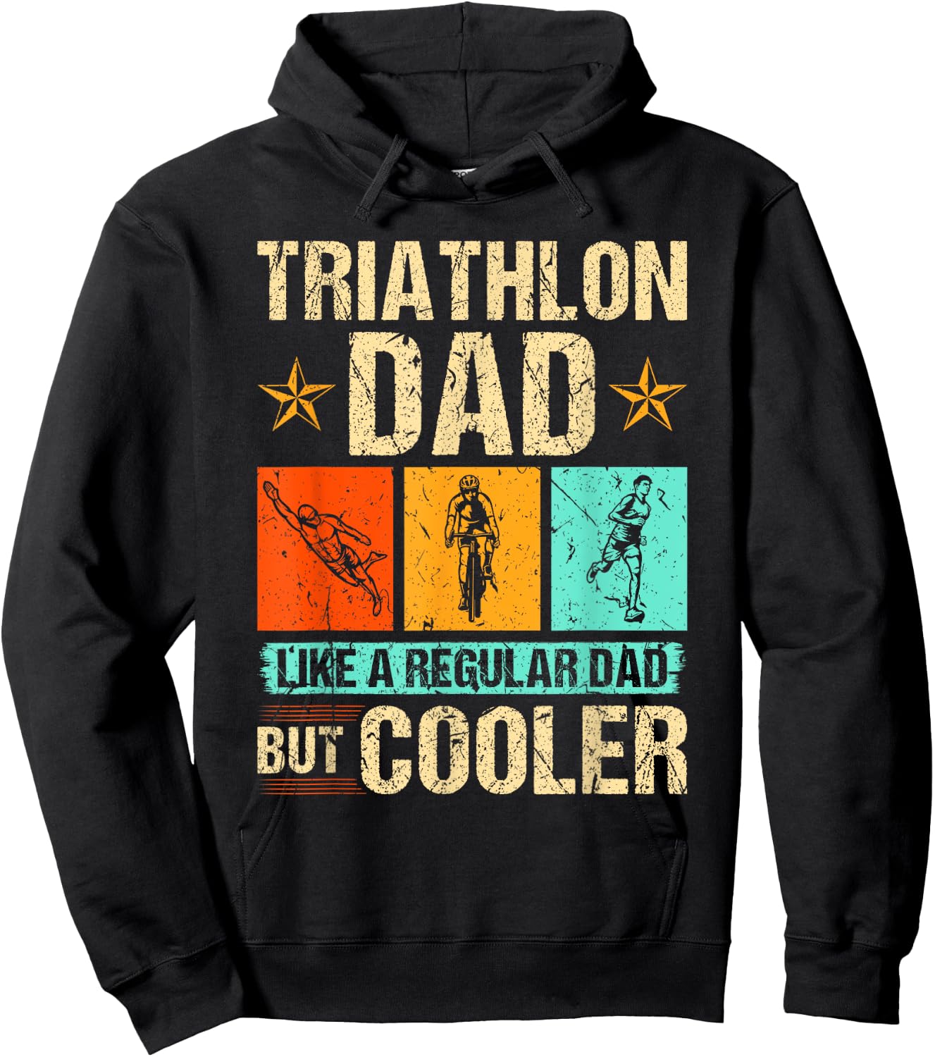 Triathlon Dad Swim Run Bike Father's Day Hoodie - Hoodie | Black