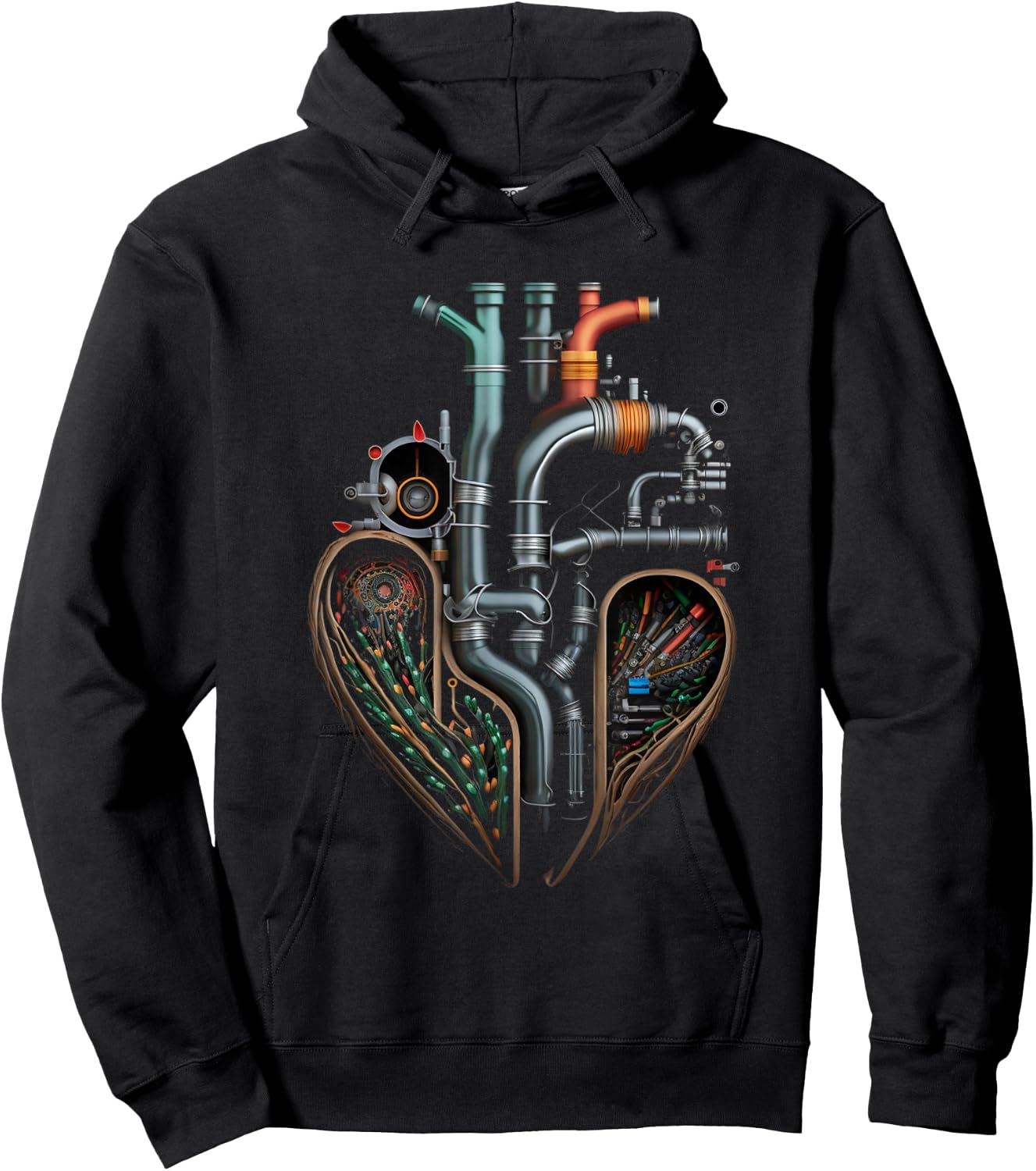 Plumber's Heart PVC Pipes Funny Plumbing Outfit Men Hoodie - Hoodie | Black