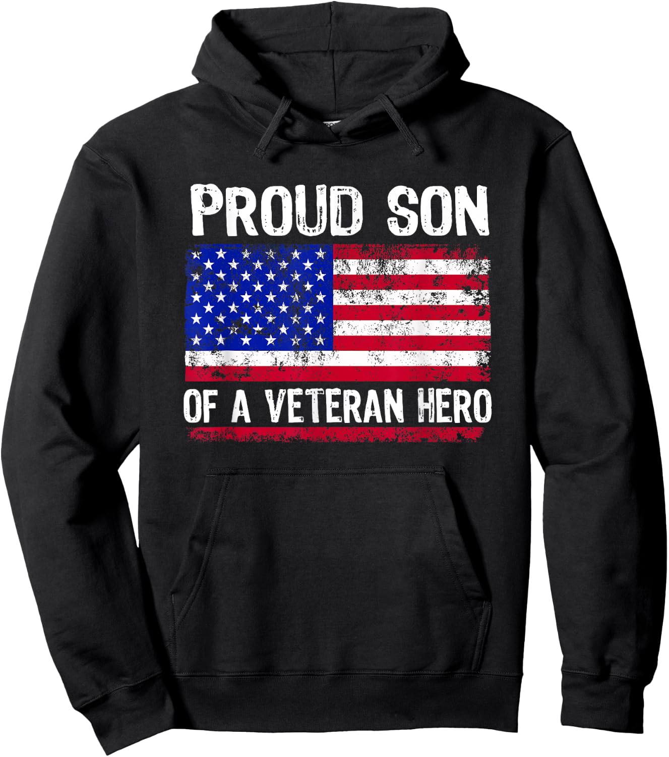 American Flag Patriotic Son Veterans Day for Kids Hoodie - Hoodie | Black