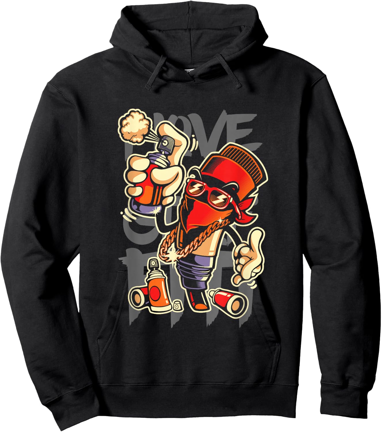 I Love Graffiti Art Spray Paint Graffiti Artist Urban Hoodie - Hoodie | Black