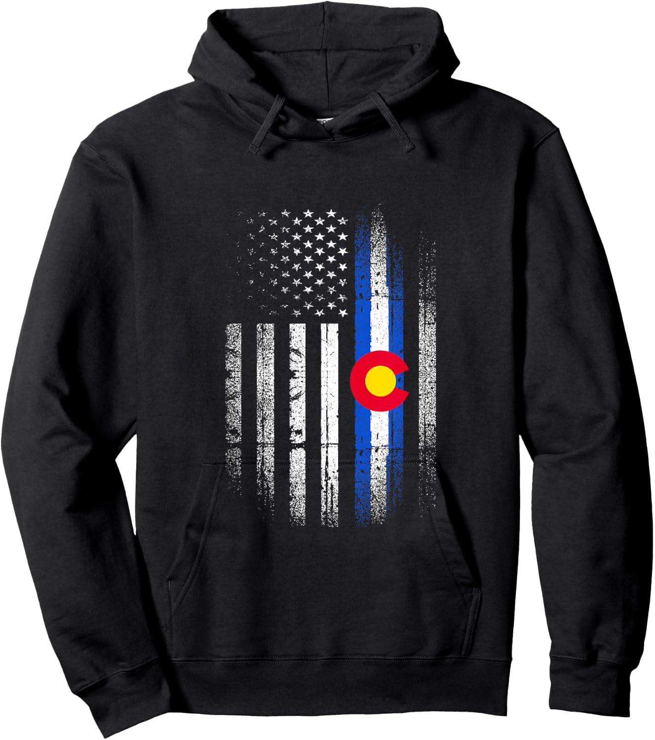 Colorado USA American Flag State Home Pride Patriotic Hoodie - Hoodie | Black