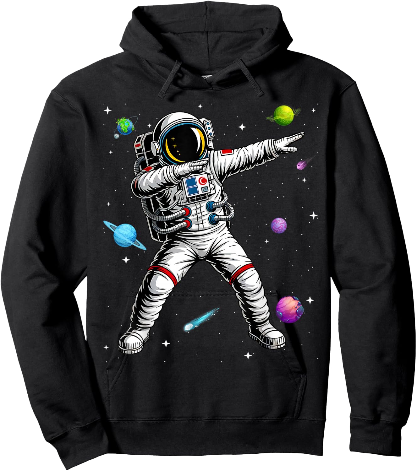 Astronaut Dabbing Planets Science Space Hoodie - Hoodie | Black