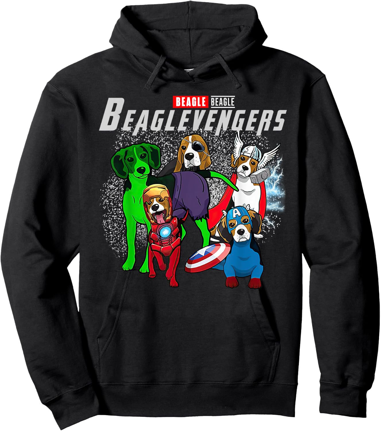 Super Dogs Beagle Assemble Beaglevengers - Dogs Lover Hoodie - Hoodie | Black