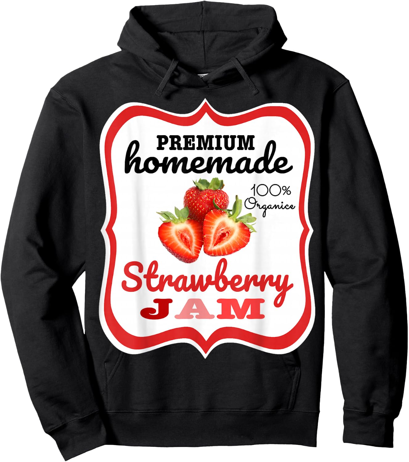 Cute Homemade Strawberry Jam Easy Lazy Halloween Costume Hoodie - Hoodie | Black