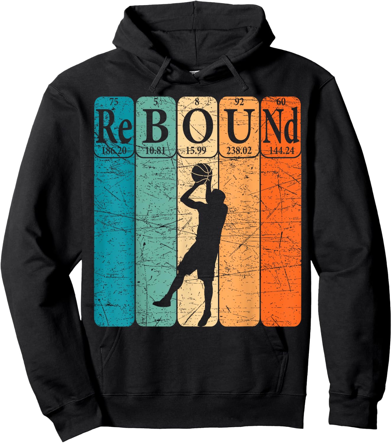 Basketball Periodic Table Elements Science Nerd Basketballer Hoodie - Hoodie | Black