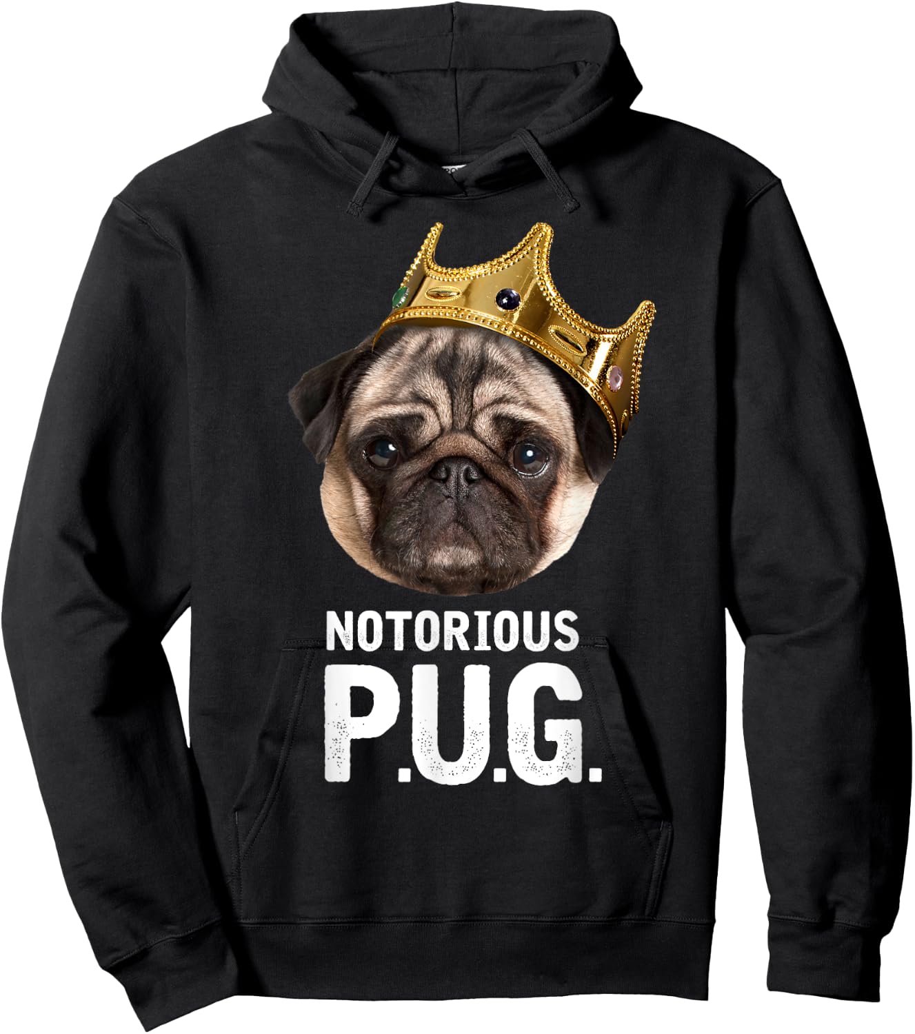 Notorious P.U.G. - Funny Cute Rap Parody Pug Dog Hoodie - Hoodie | Black