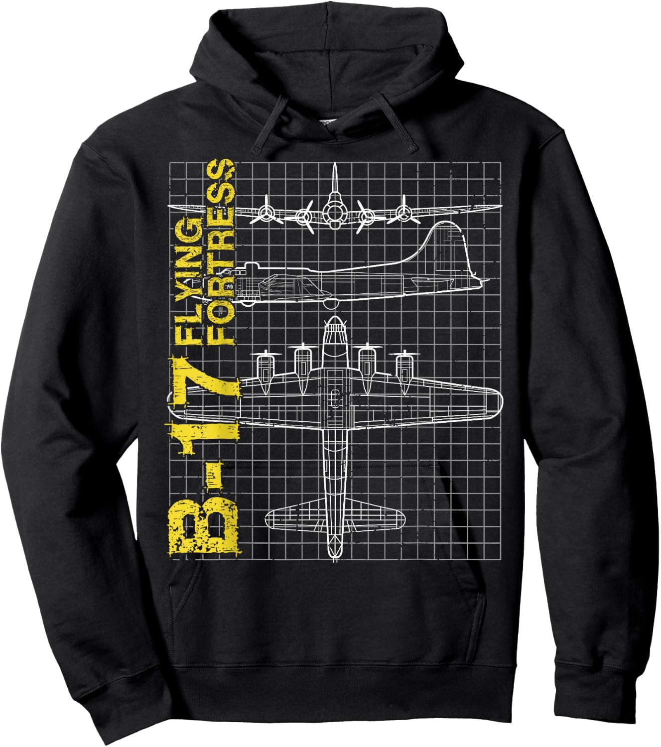 B-17 Flying Fortress gift, Air Force, Aviation design Hoodie - Hoodie | Black