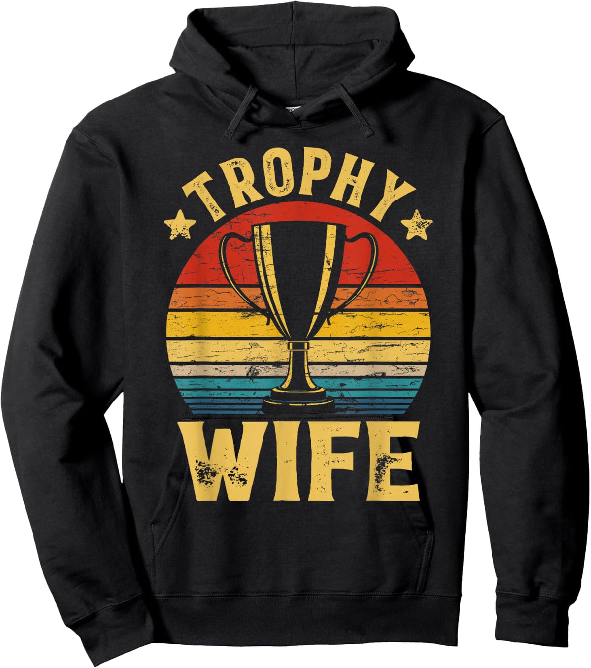 Vintage Retro Trophy Wife Funny Couples Matching Women Hoodie - Hoodie | Black