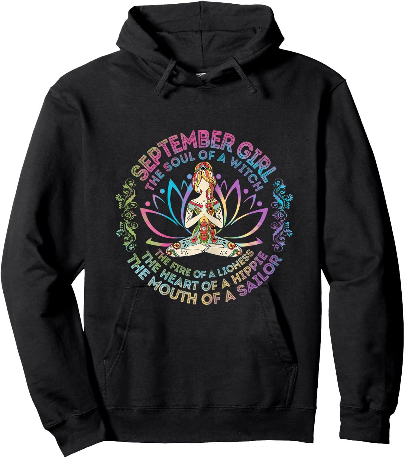 September Girl The Soul Of A Witch Birthday Hippie Soul Hoodie - Hoodie | Black