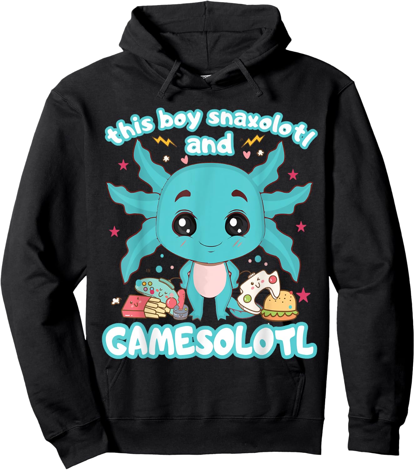 Gamesolotl Gamer Axolotl Gamer Boy Snaxolotl Gamesolotl Hoodie - Hoodie | Black