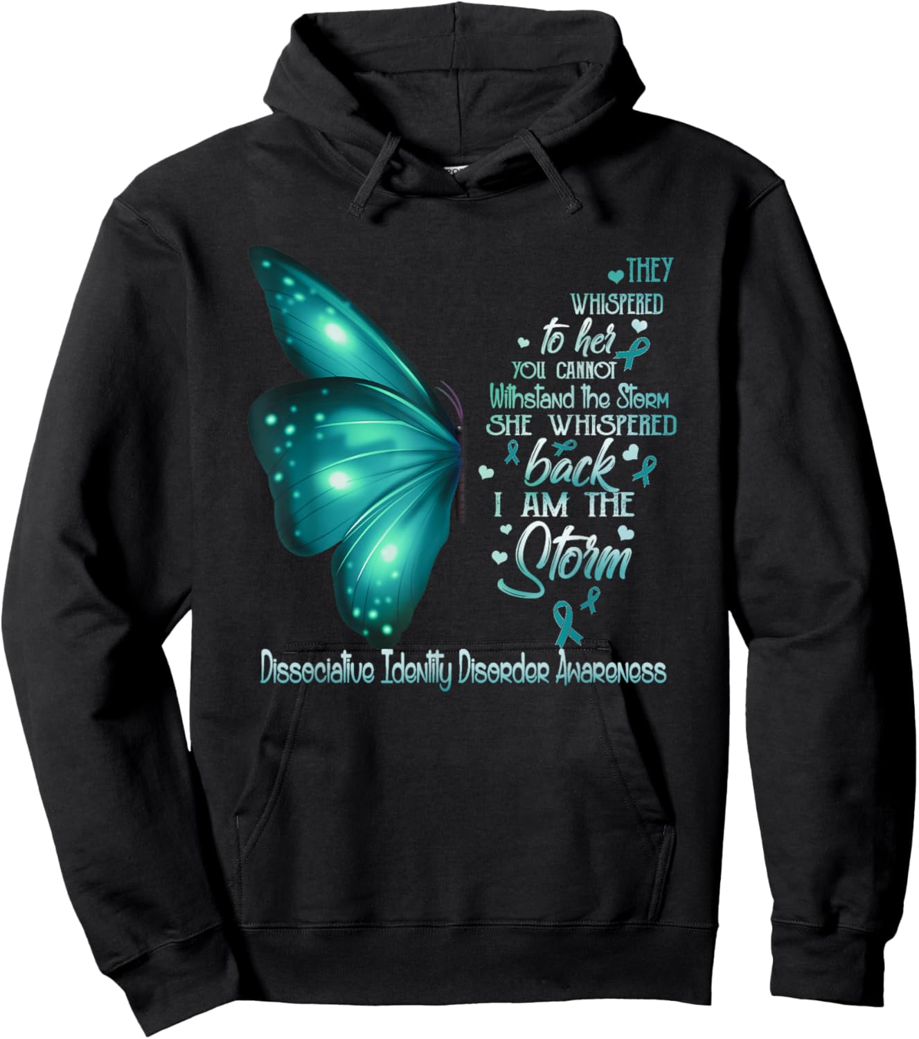 I am the storm Dissociative Identity Disorder Butterfly Hoodie - Hoodie | Black