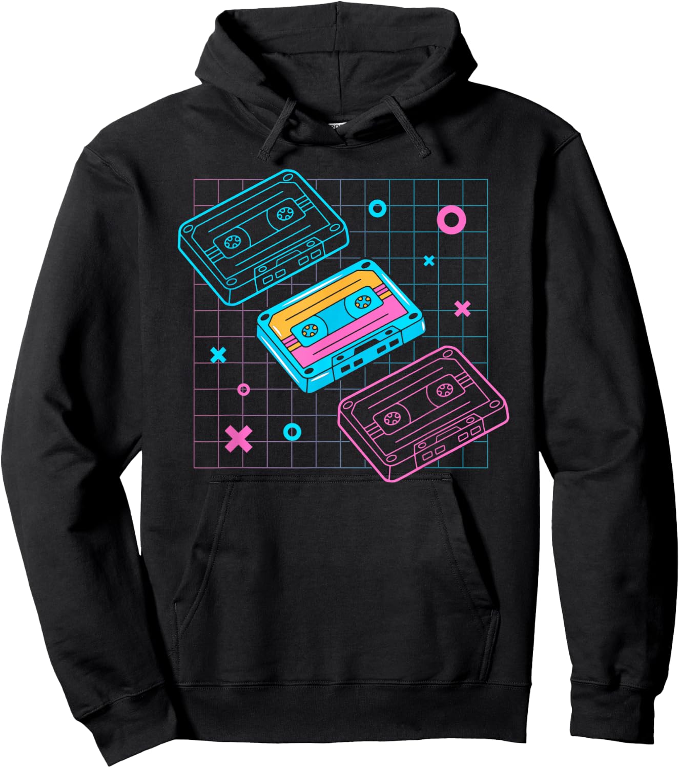 Cassettes Vaporwave - retrowave synthwave - Retro Vintage Hoodie - Hoodie | Black