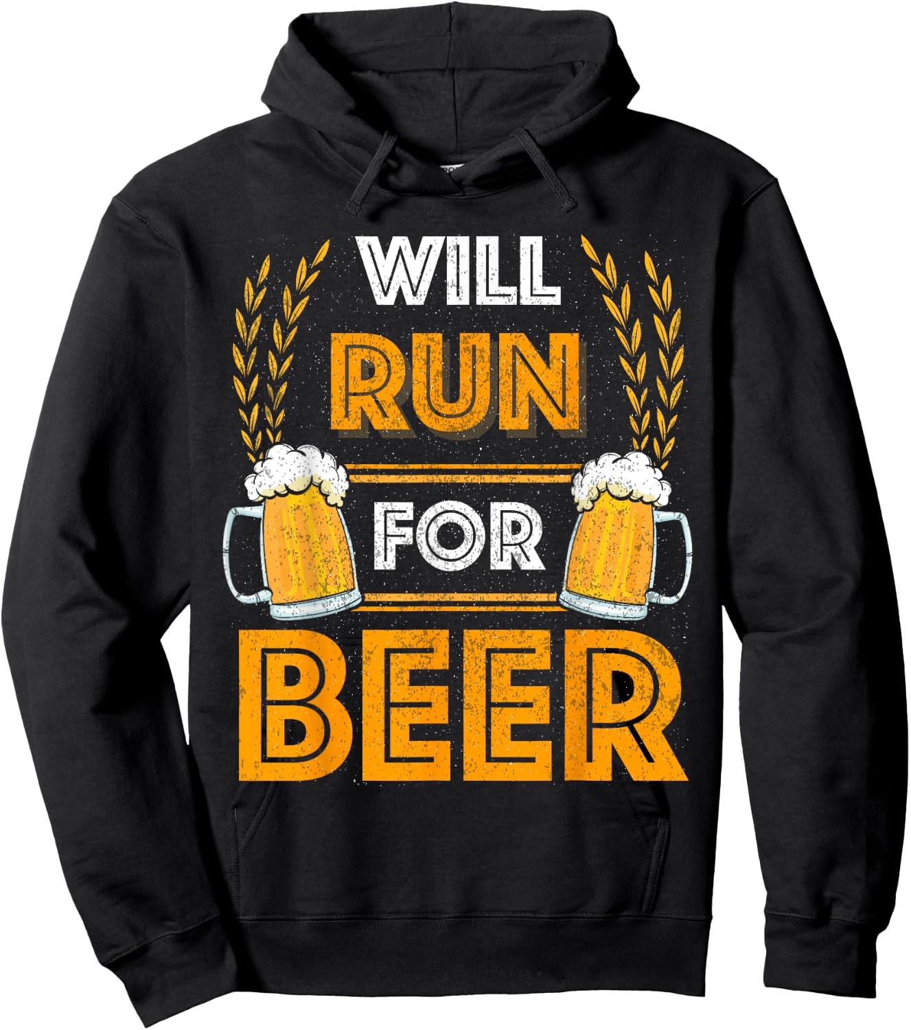 Will Run For Beer Funny Running Hoodie - Hoodie | Black