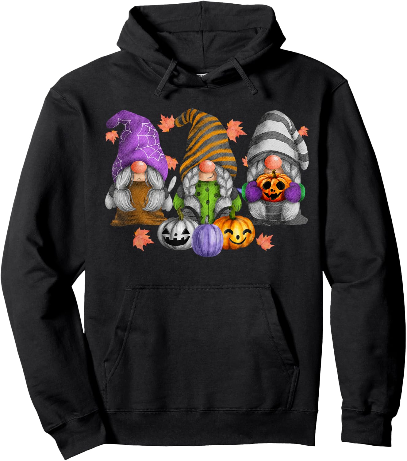 Gnomes Halloween Costumes Funny Outfits Matching Hoodie - Hoodie | Black
