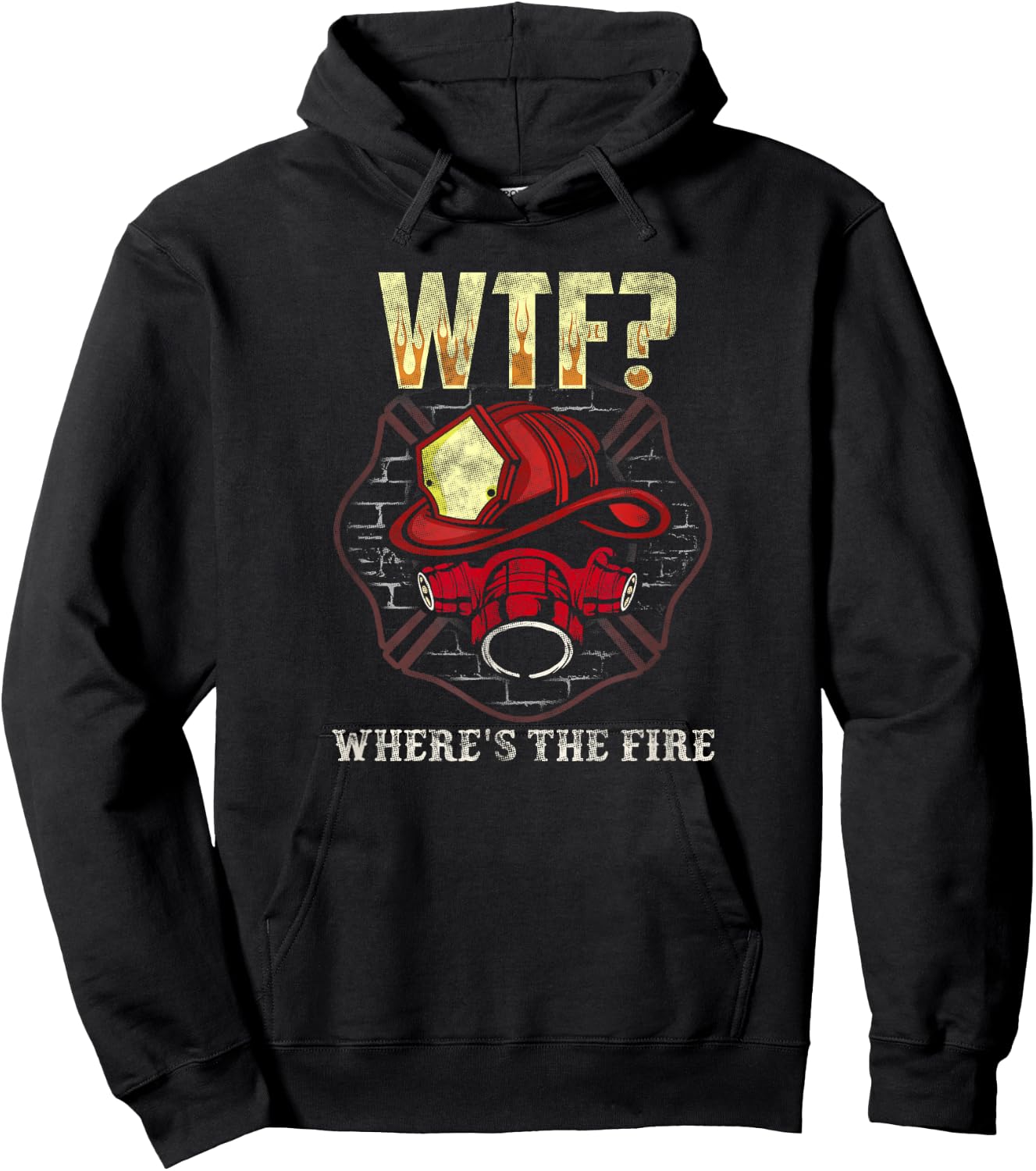 WTF Where's The Fire Funny Fireman Shirt Firefighter Hoodie - Hoodie | Black