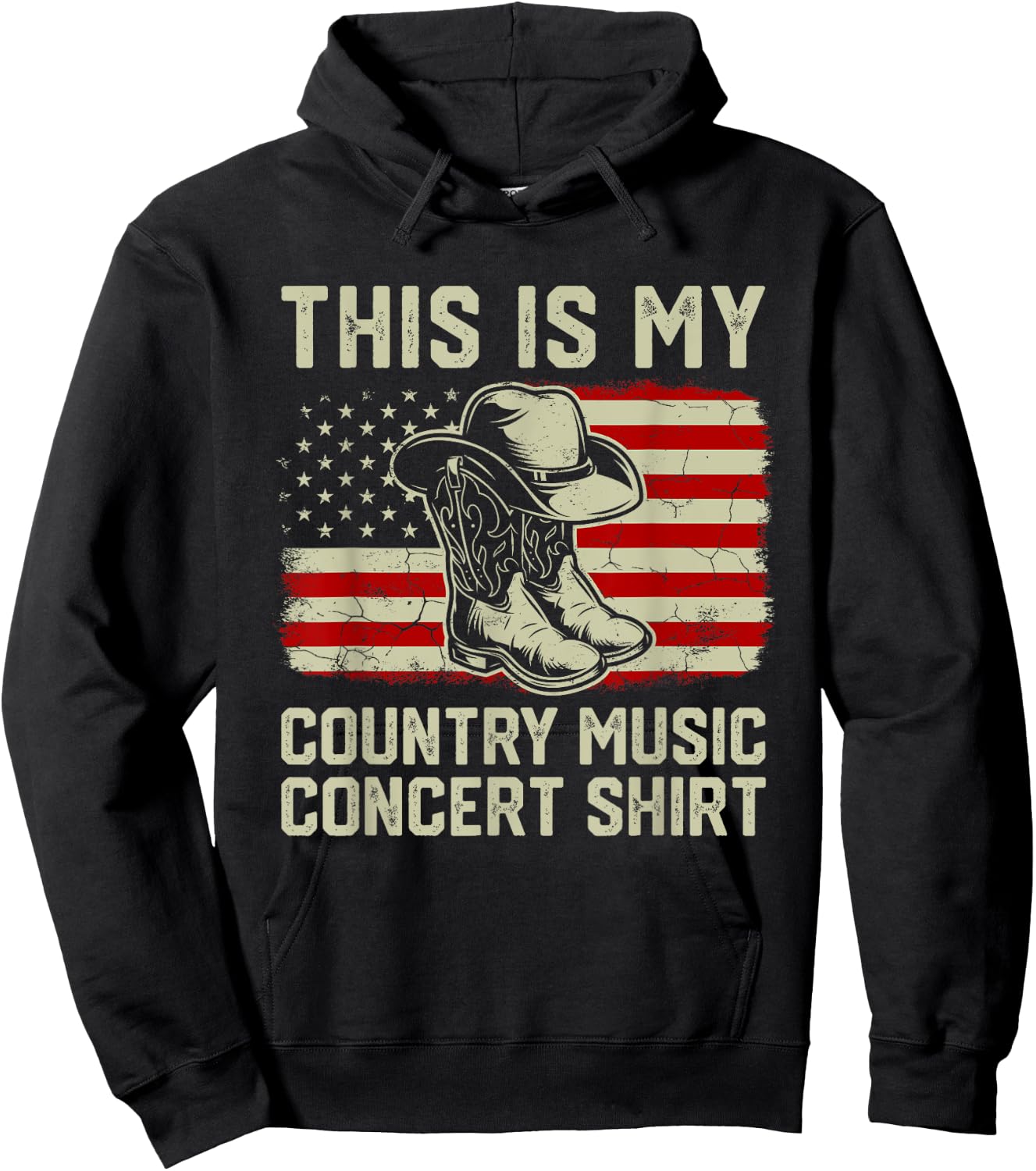 Cowboy Boots Hat This Is My Country Music Concert Shirt Hoodie - Hoodie | Black