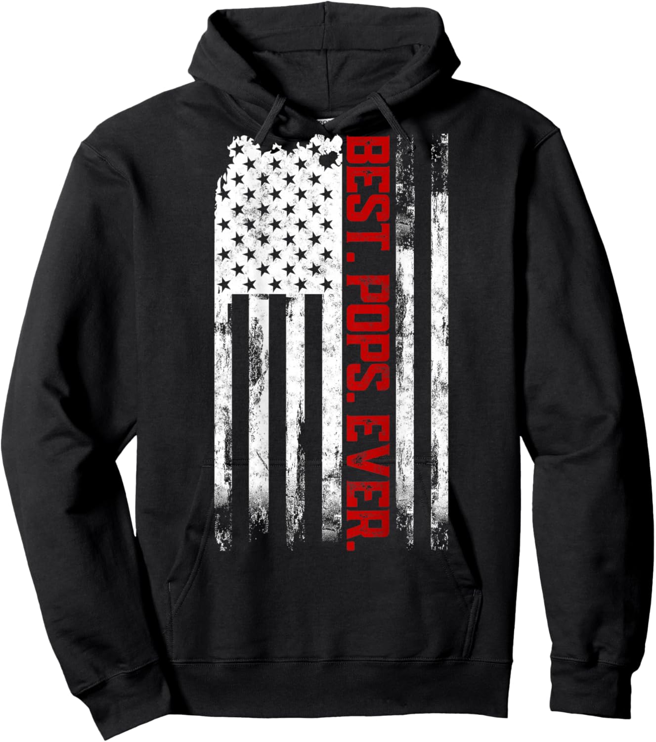 Best Pops Ever American USA flag Father’s Day Gift Pops Hoodie - Hoodie | Black