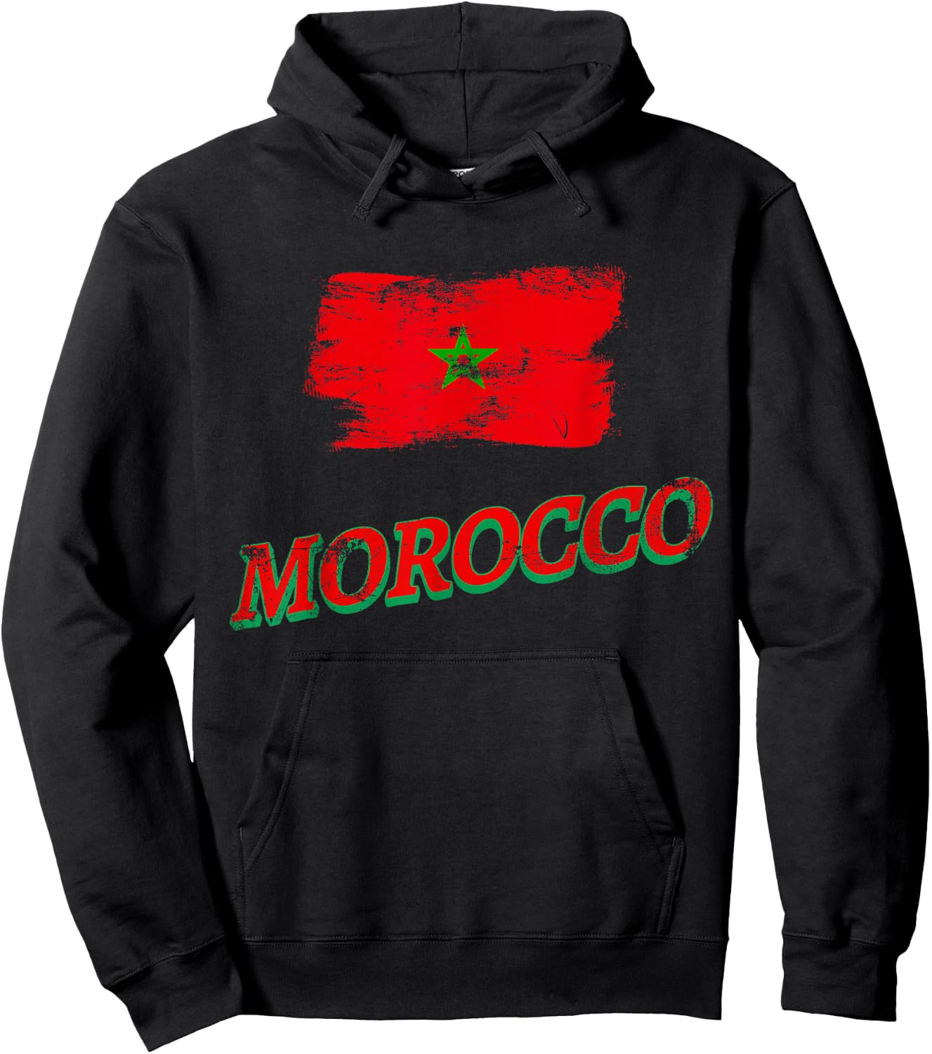 Vintage Morocco Flag Moroccan 2026 Pride Lovers Hoodie - Hoodie | Black