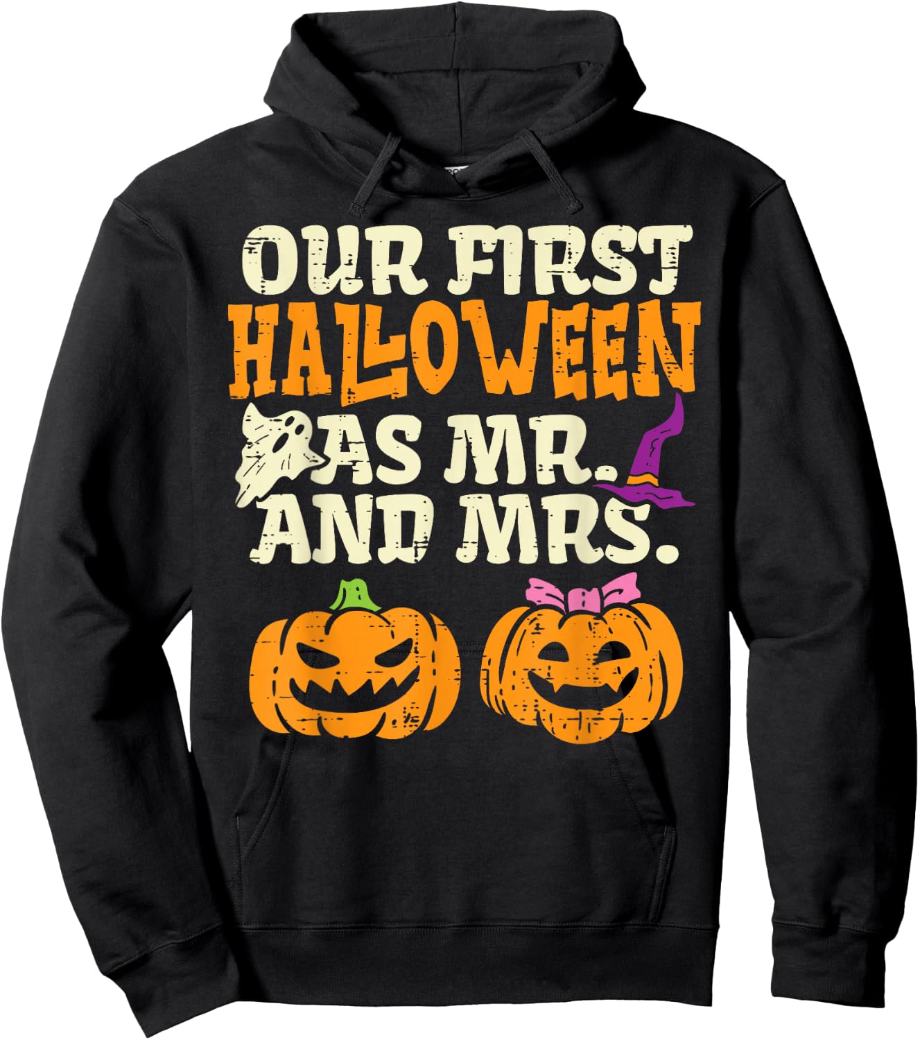 Our First Halloween As Mr And Mrs Halloween Couples Engaged Hoodie - Hoodie | Black