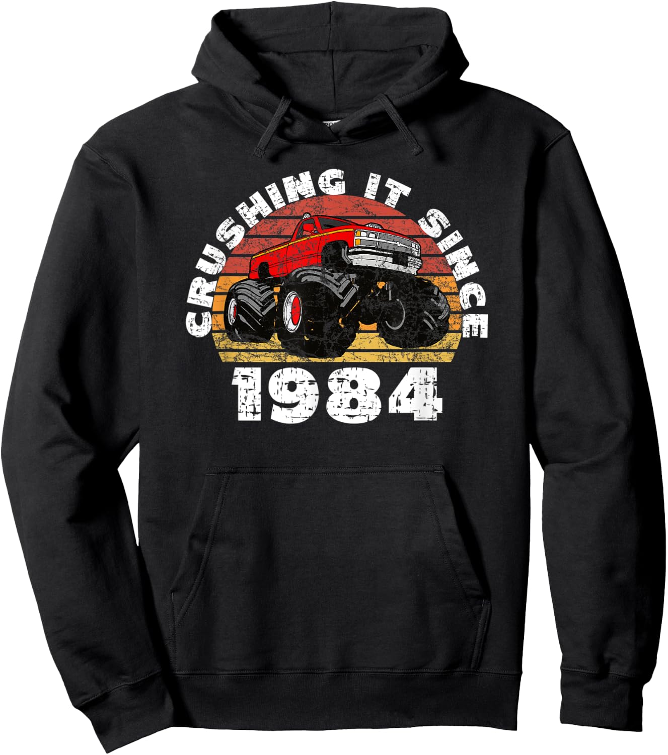 Monster Truck Driver Crushing It Since 1984 Anniversary Hoodie - Hoodie | Black