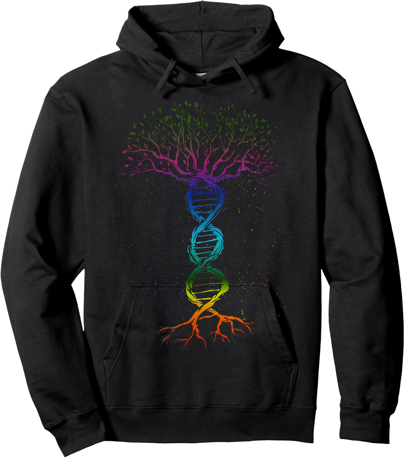 Rainbow DNA Tree Science Nerd Microbiology Biology Teacher Hoodie - Hoodie | Black