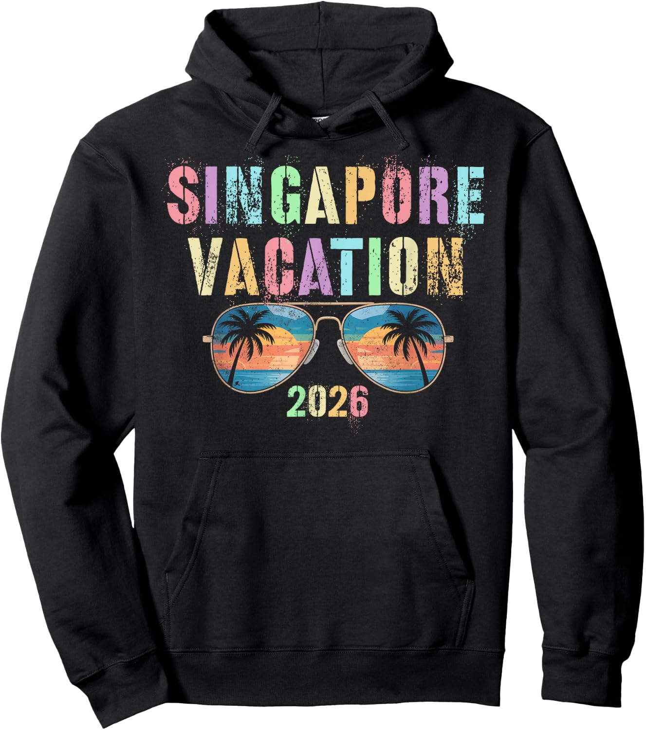 Vintage Singapore Vacation 2026 Trip Cruise Vacay Matching Hoodie - Hoodie | Black