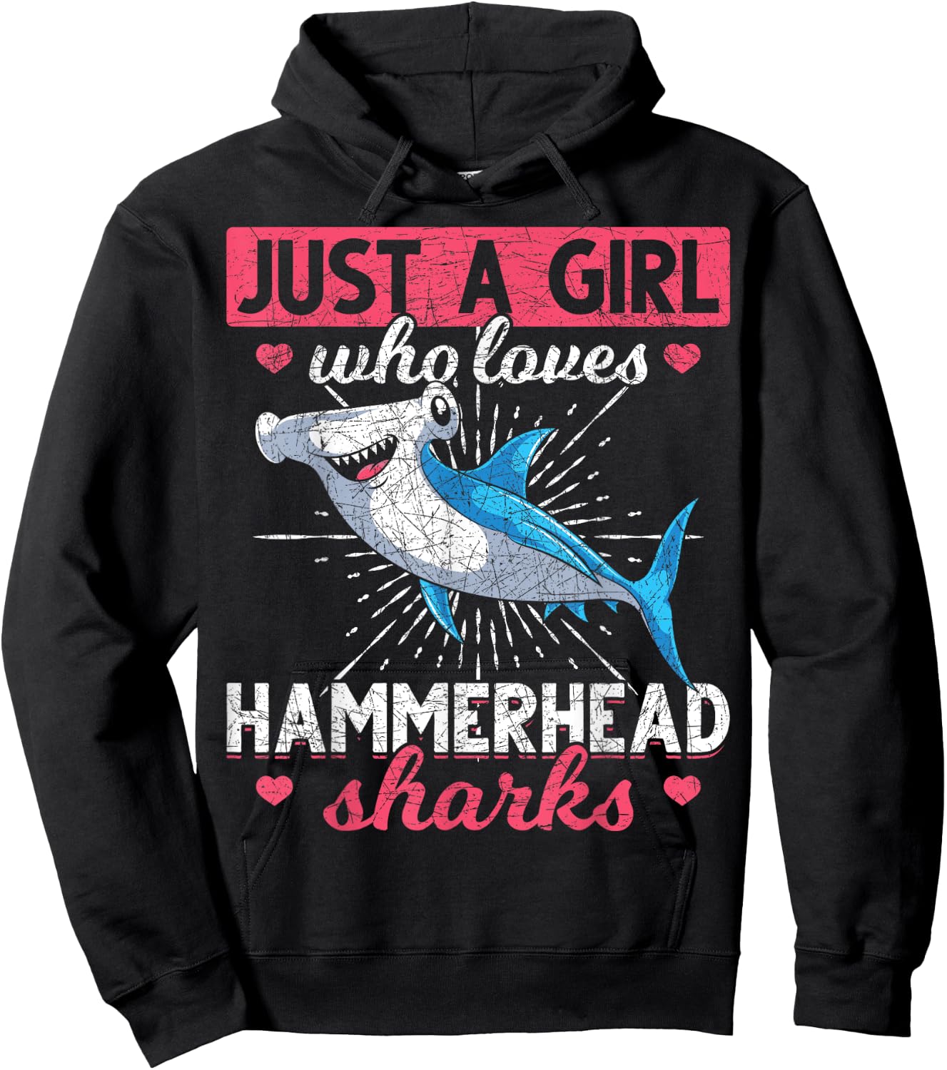 Just A Girl Who Loves Hammerhead Sharks Predator Hammerhead Hoodie - Hoodie | Black