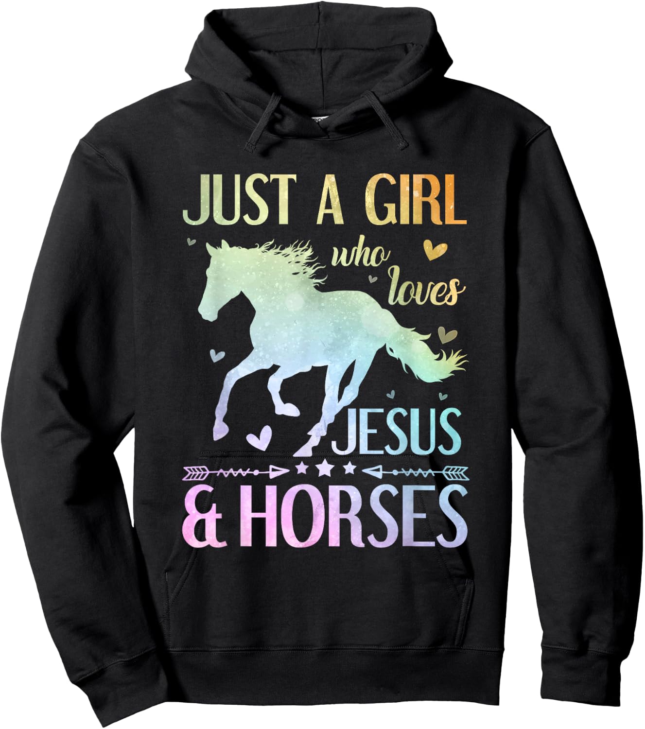 Jesus And Horses, Horse Gifts For Girls, Women Hoodie - Hoodie | Black