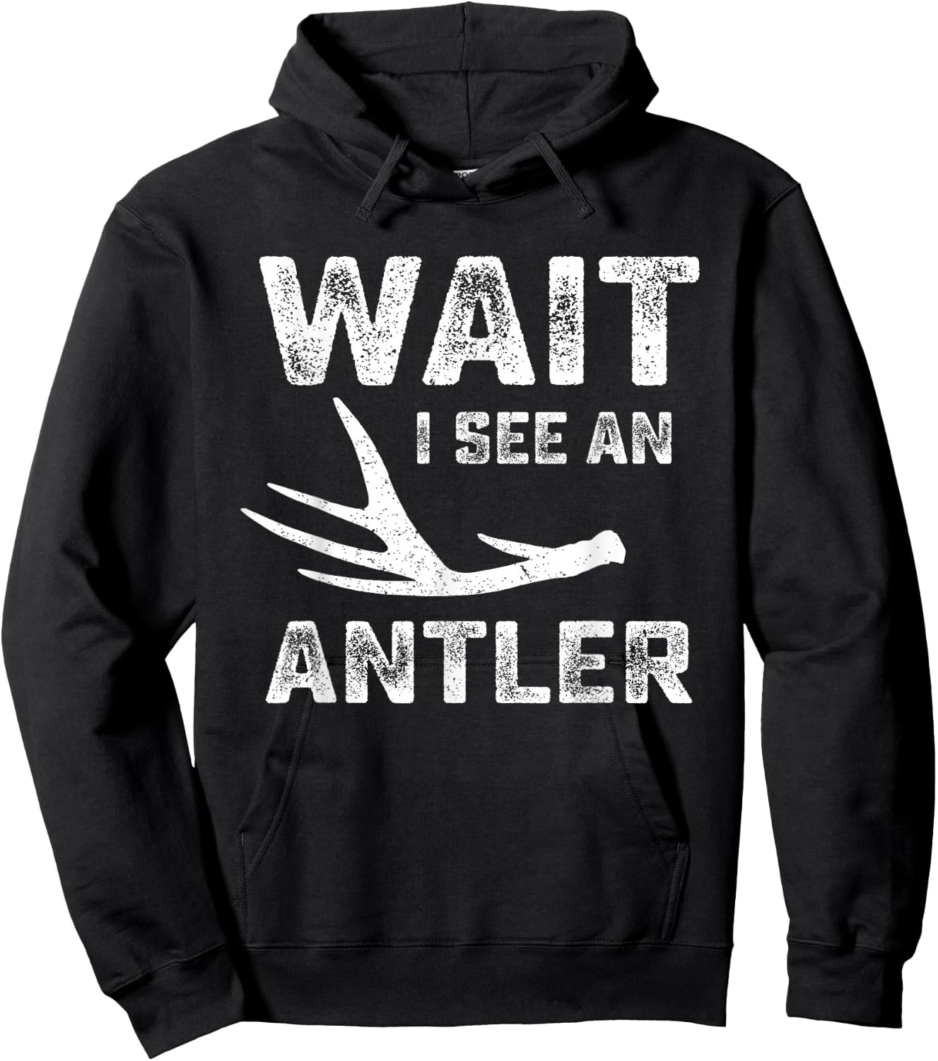 Elk & deer shed antler Hunters graphic- hunting outdoor Hoodie - Hoodie | Black