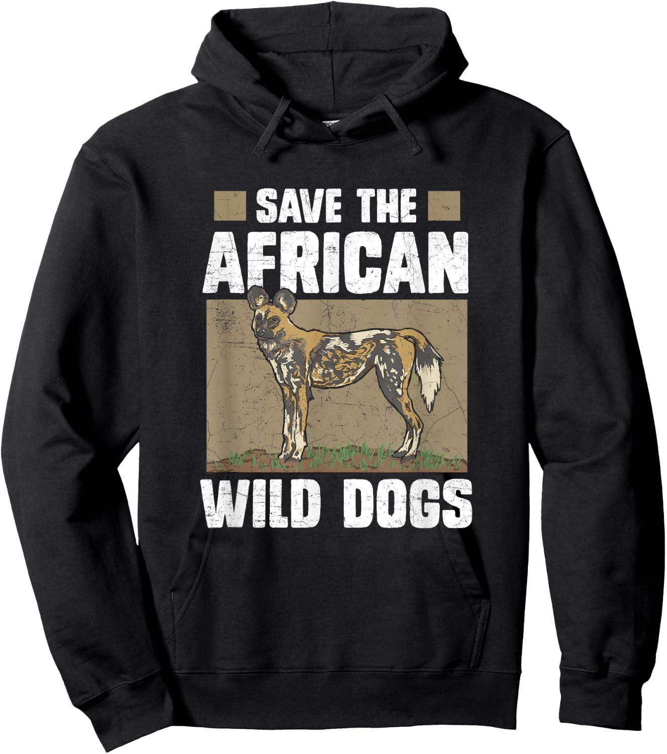 Save The African Wild Dogs T Shirt Endangered Painted Wolf Hoodie - Hoodie | Black