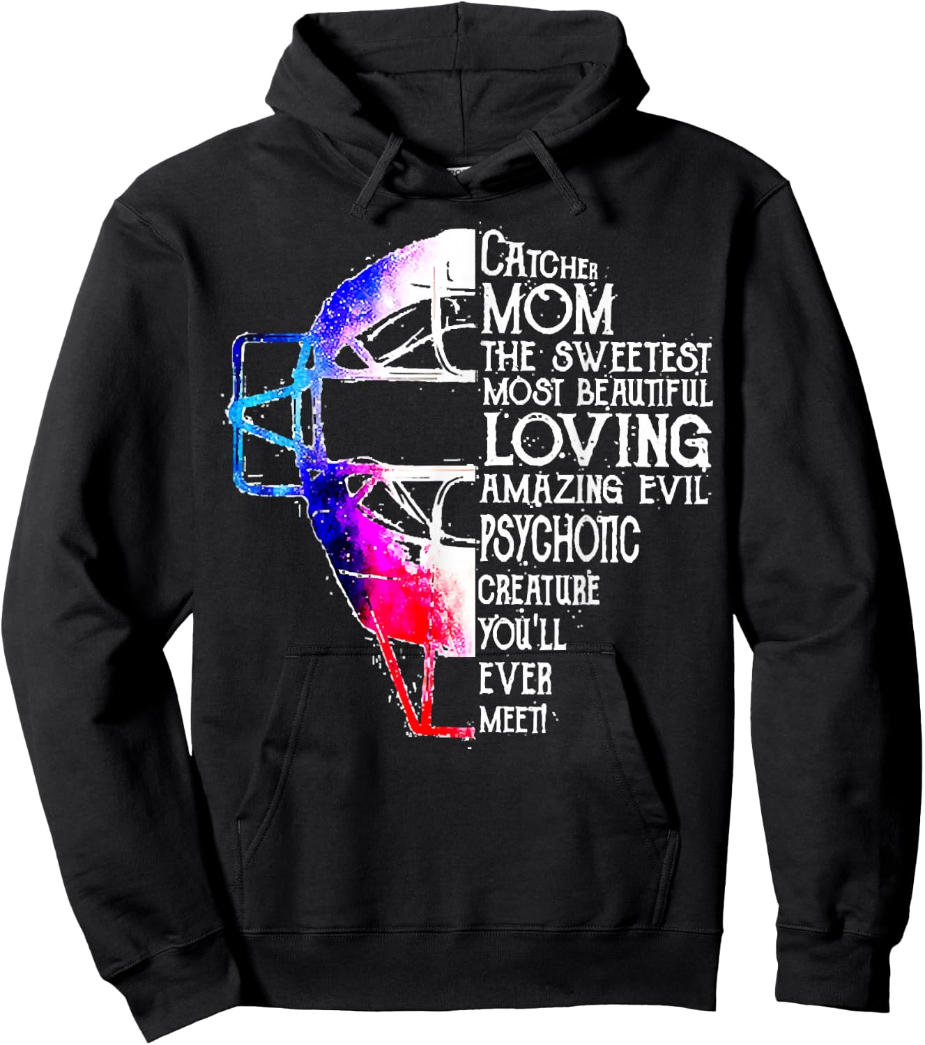 Softball Catcher-Mom The Sweetest Mother's Day Costume Hoodie - Hoodie | Black