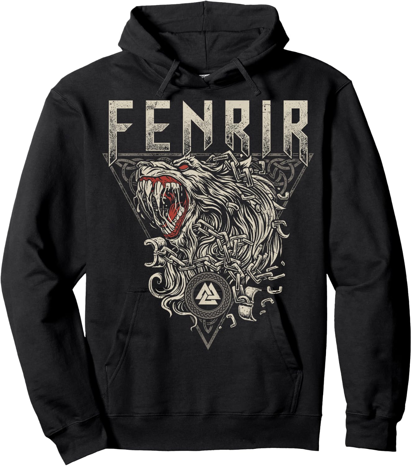 Viking Wolf Fenrir Norse Scandinavian Pagan Mythology Hoodie - Hoodie | Black