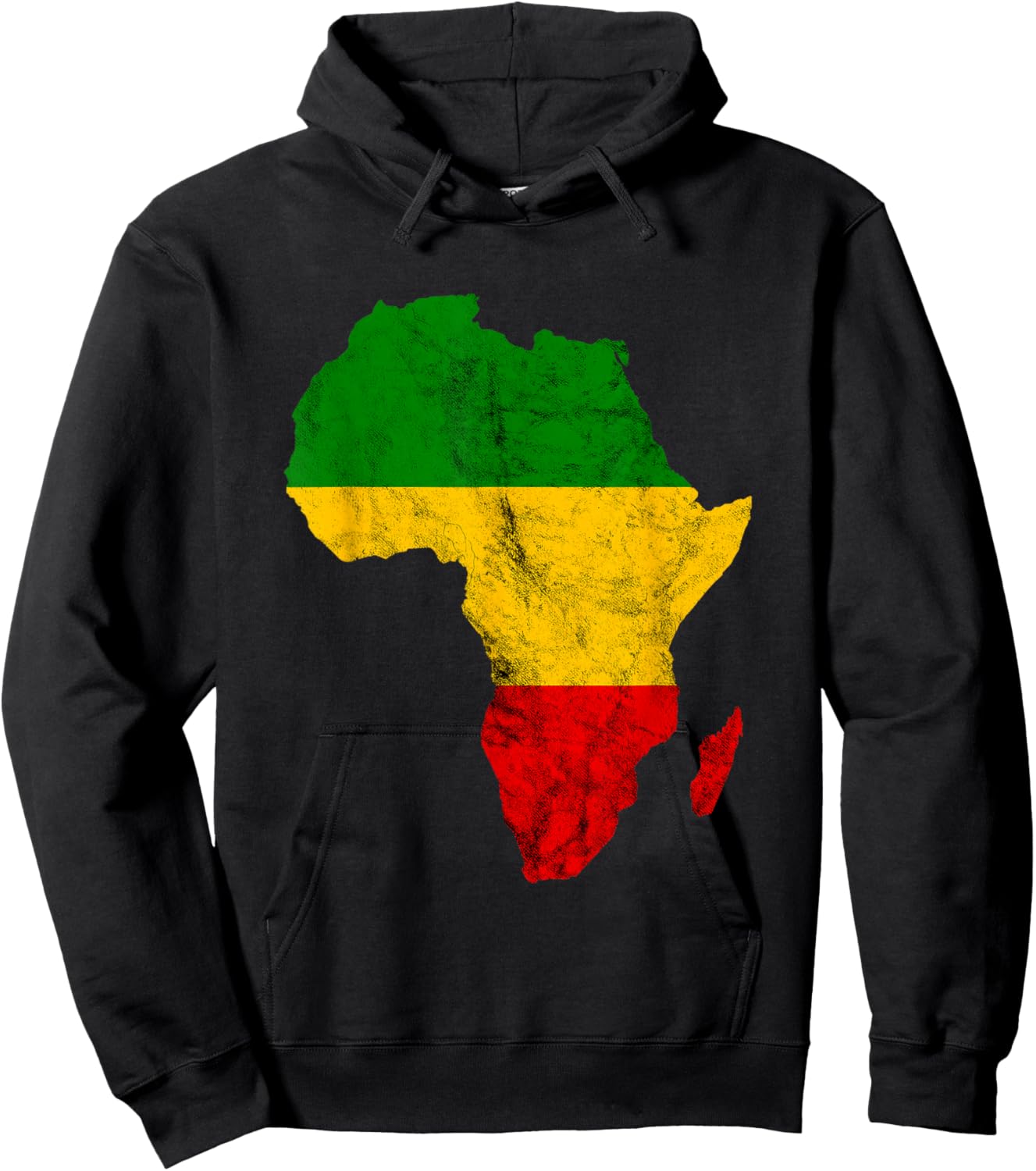 Rasta Reggae Africa Map Outline African Roots Hoodie - Hoodie | Black