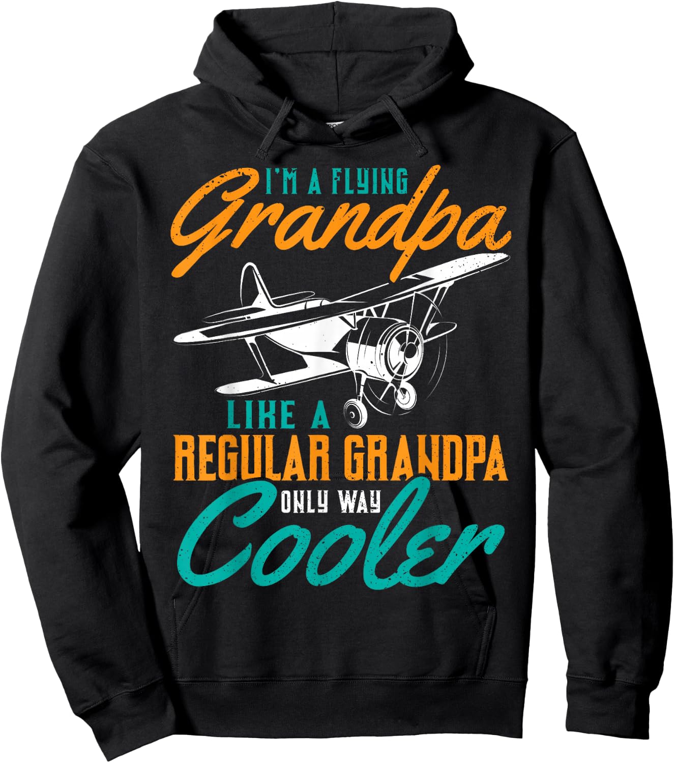 Airplane Gifts - Pilot Grandpa Airplane Novelty Hoodie - Hoodie | Black