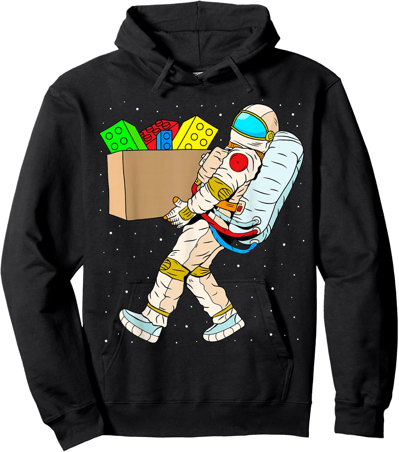 Space Astronaut Master Builder Boys Kids Building Blocks Hoodie - Hoodie | Black