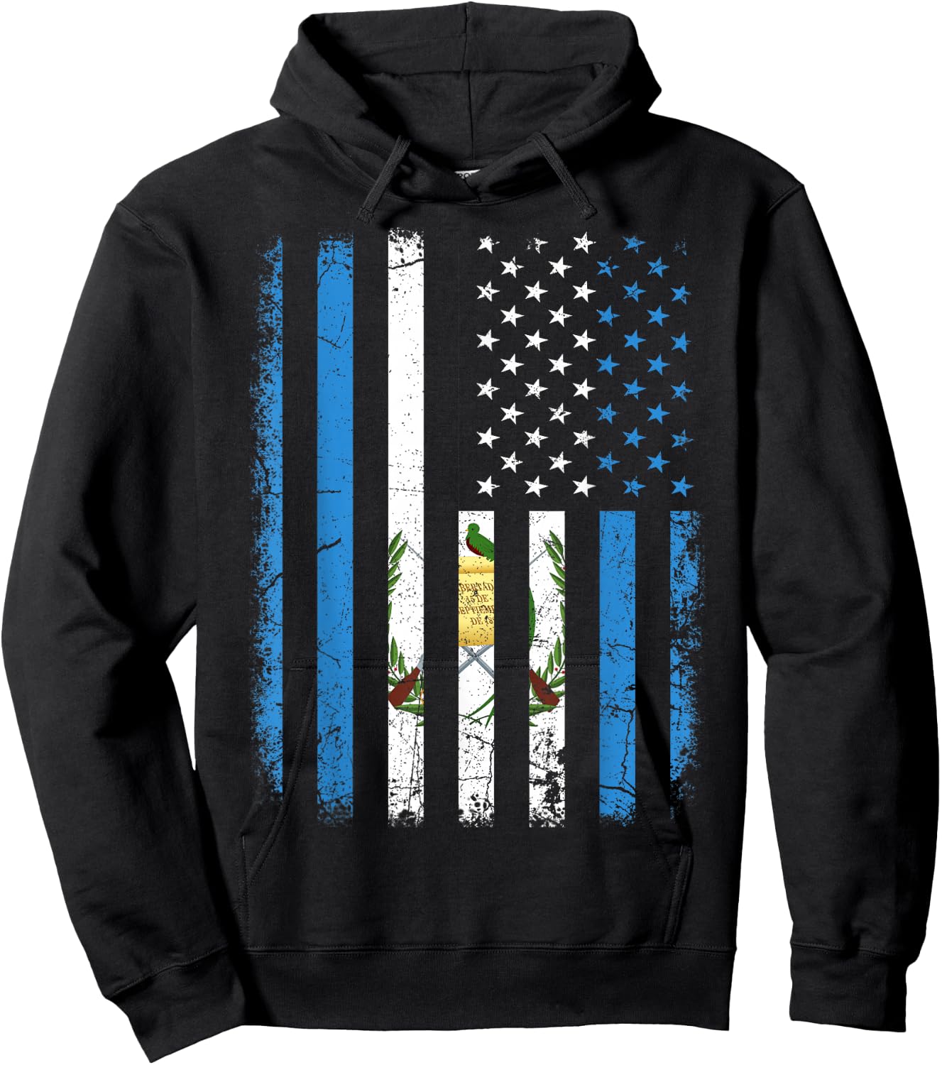Guatemalan American Flag Guatemalan Roots Guatemala America Hoodie - Hoodie | Black