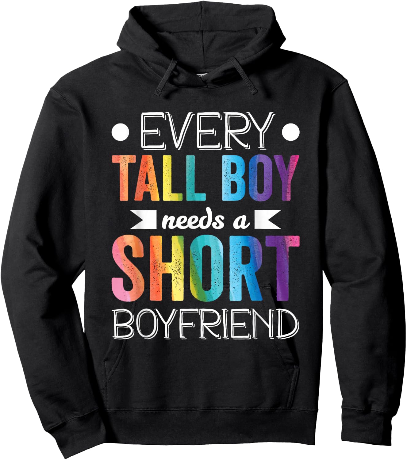 Every Tall Boy Needs Short Boyfriend LGBT Valentines Day Hoodie - Hoodie | Black