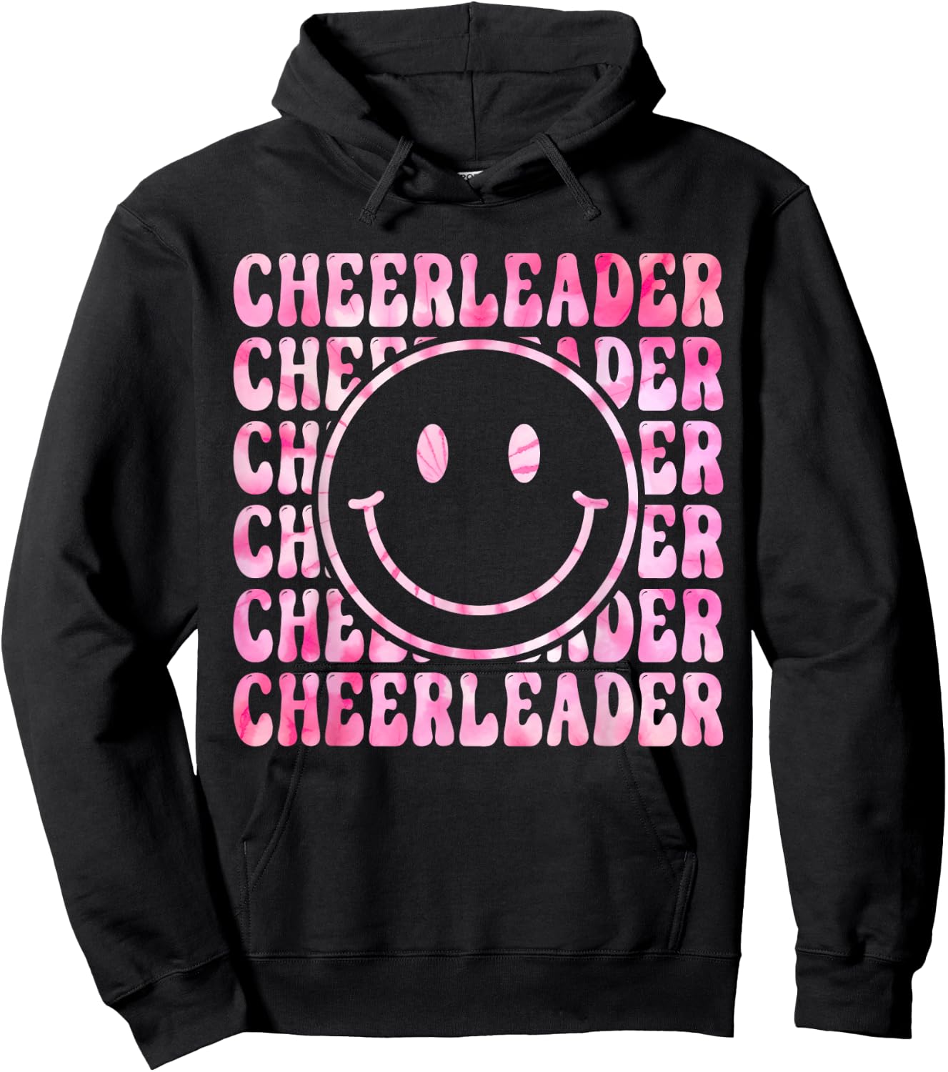 Cute Tie Dye Cheerleading for Cheerleader Squad BFF Cheer Hoodie - Hoodie | Black